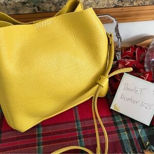 Portland Leather Naples Yellow Leather Shoulder Bag